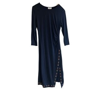 Carmen‎ Marc Valvo Cut and Sew Dress Size Navy Blue Sexy Size S